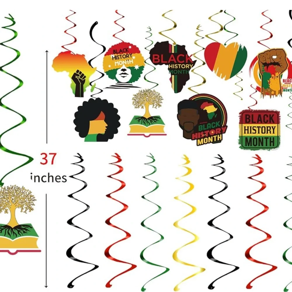 Black History Month Hanging Swirls Party Decoration - African